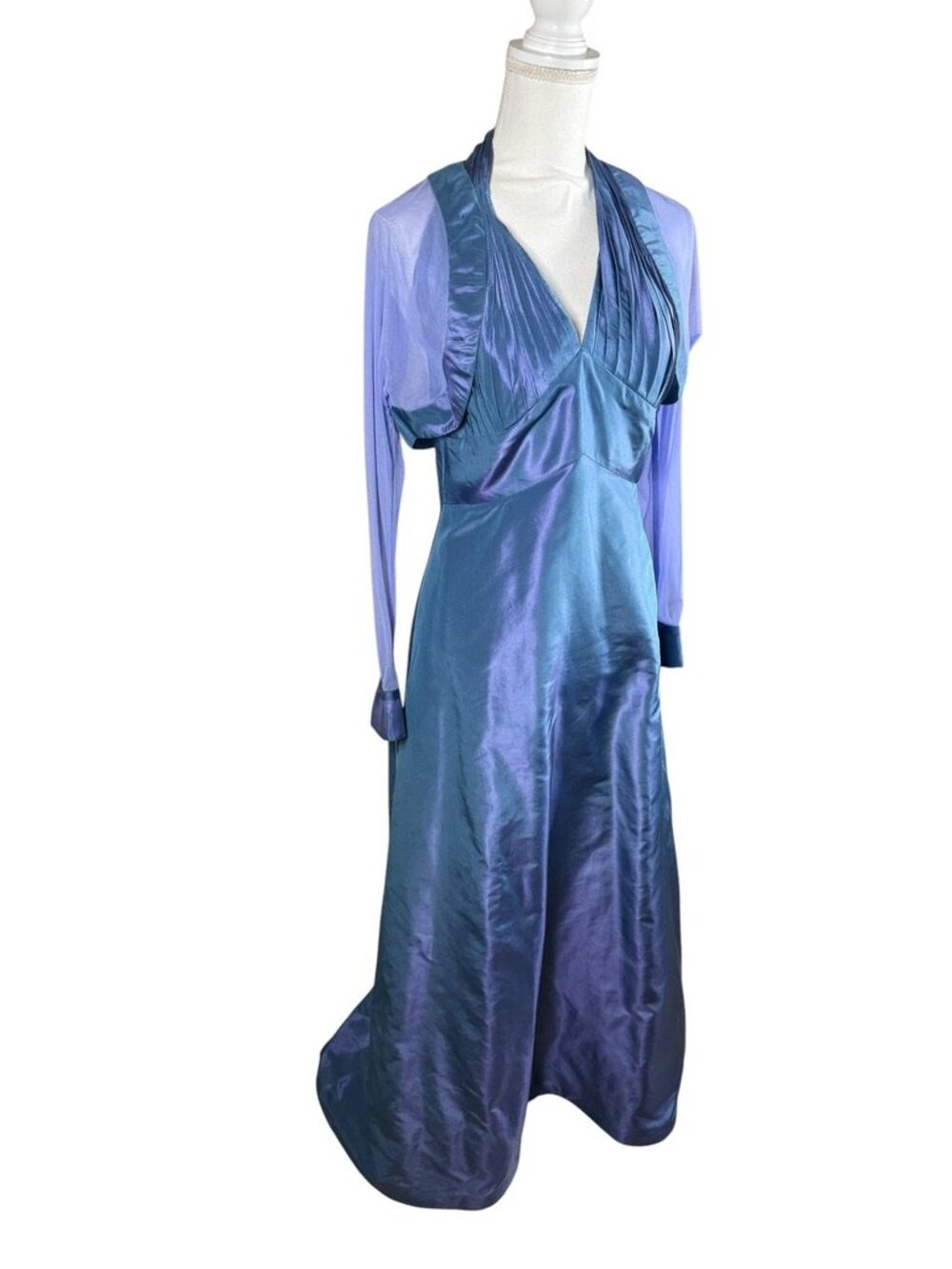 Luly Yang Couture Halter Maxi Formal Dress